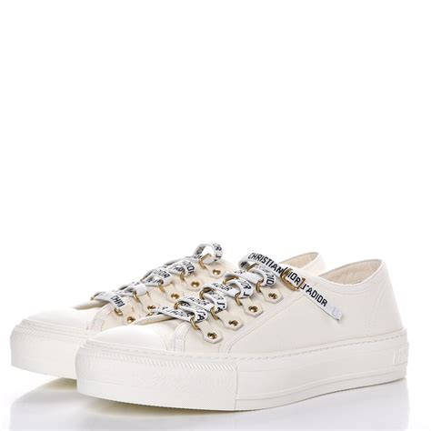 dior womens white sneakers|christian dior white canvas sneakers.